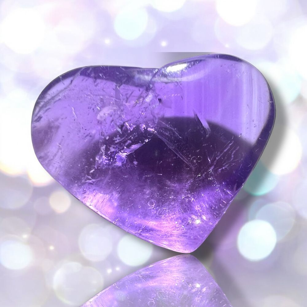 Amethyst Crystal Heart Carving
